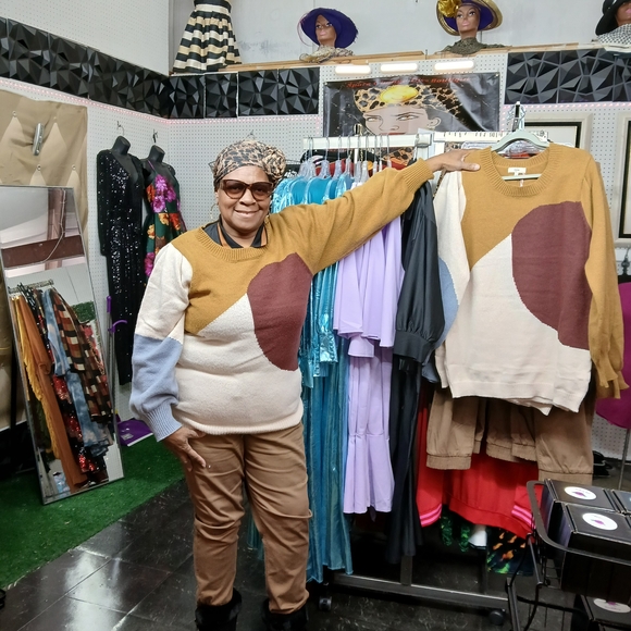 entro Sweaters - Entro Multicolor Patchwork Sweater